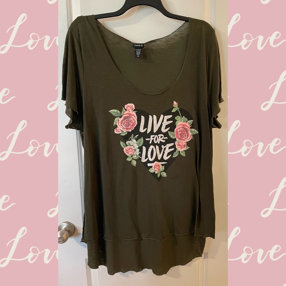 Torrid Love Rose Hi-Lo Top size 4